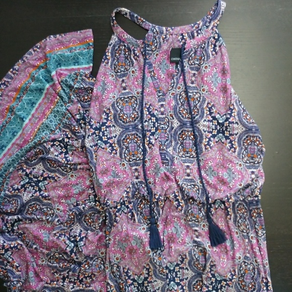 Cynthia Rowley Dresses & Skirts - Cynthia Rowley Maxi Dress Halter Tassels Large